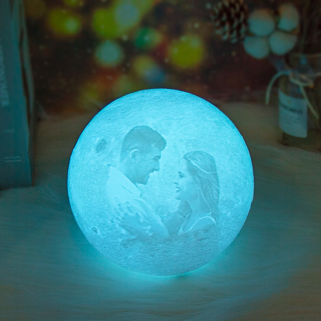 Lampe Lune Personnalisée — Photo & Texte | Cadeau Unique
