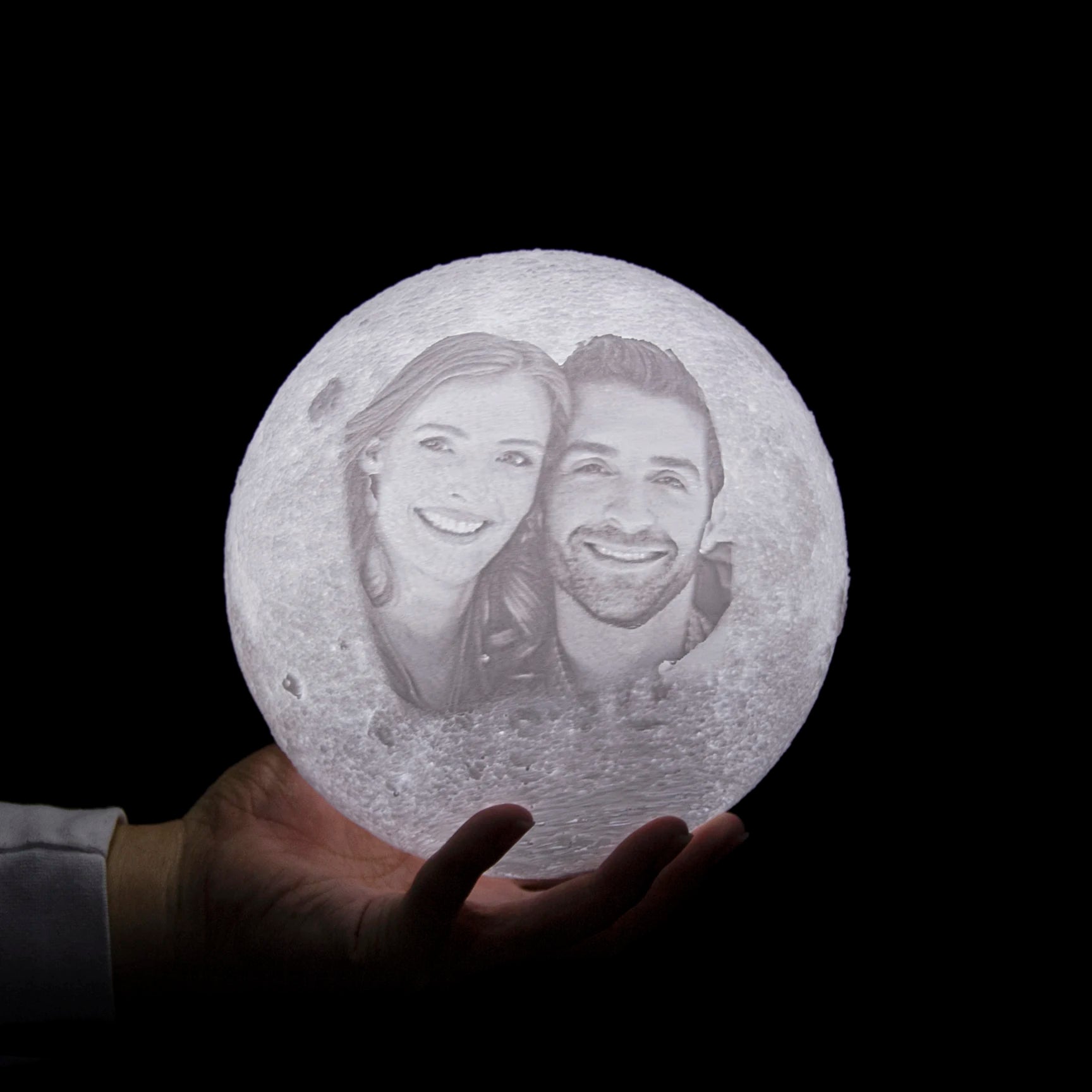 Lampe Lune Personnalisée — Photo & Texte | Cadeau Unique