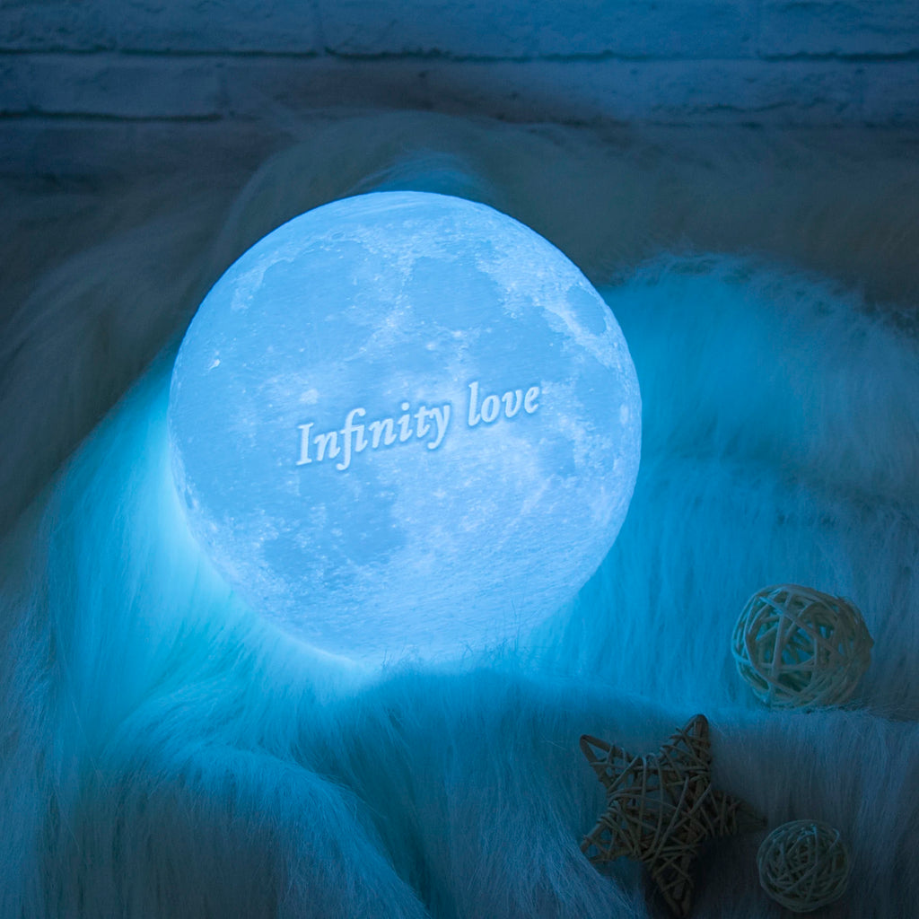 Lampe Lune Personnalisée — Photo & Texte | Cadeau Unique